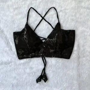 Amayra Black Squence Backless Blouse