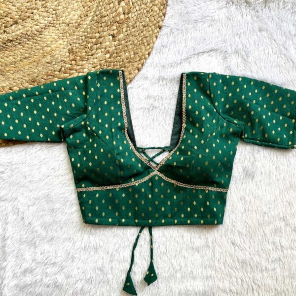 Green Butti V-Neck Back Criss Cross Blouse