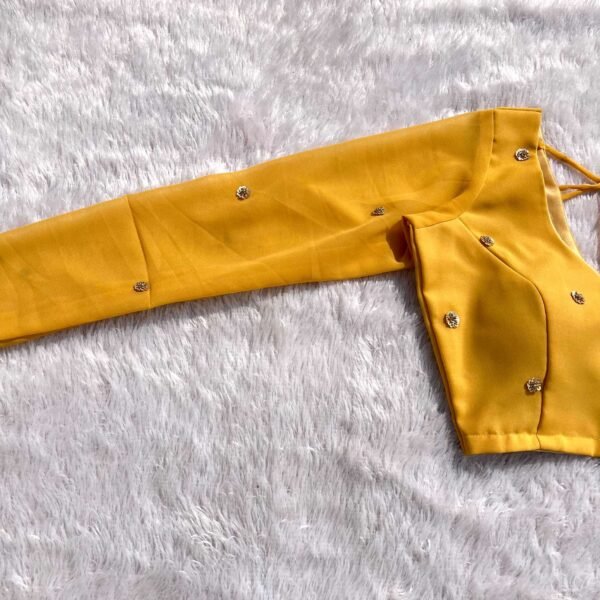 Golden Handwork V-Neck Churidaar Sleeves Blouse
