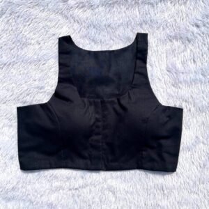 Black Halterneck Cotton Blouse