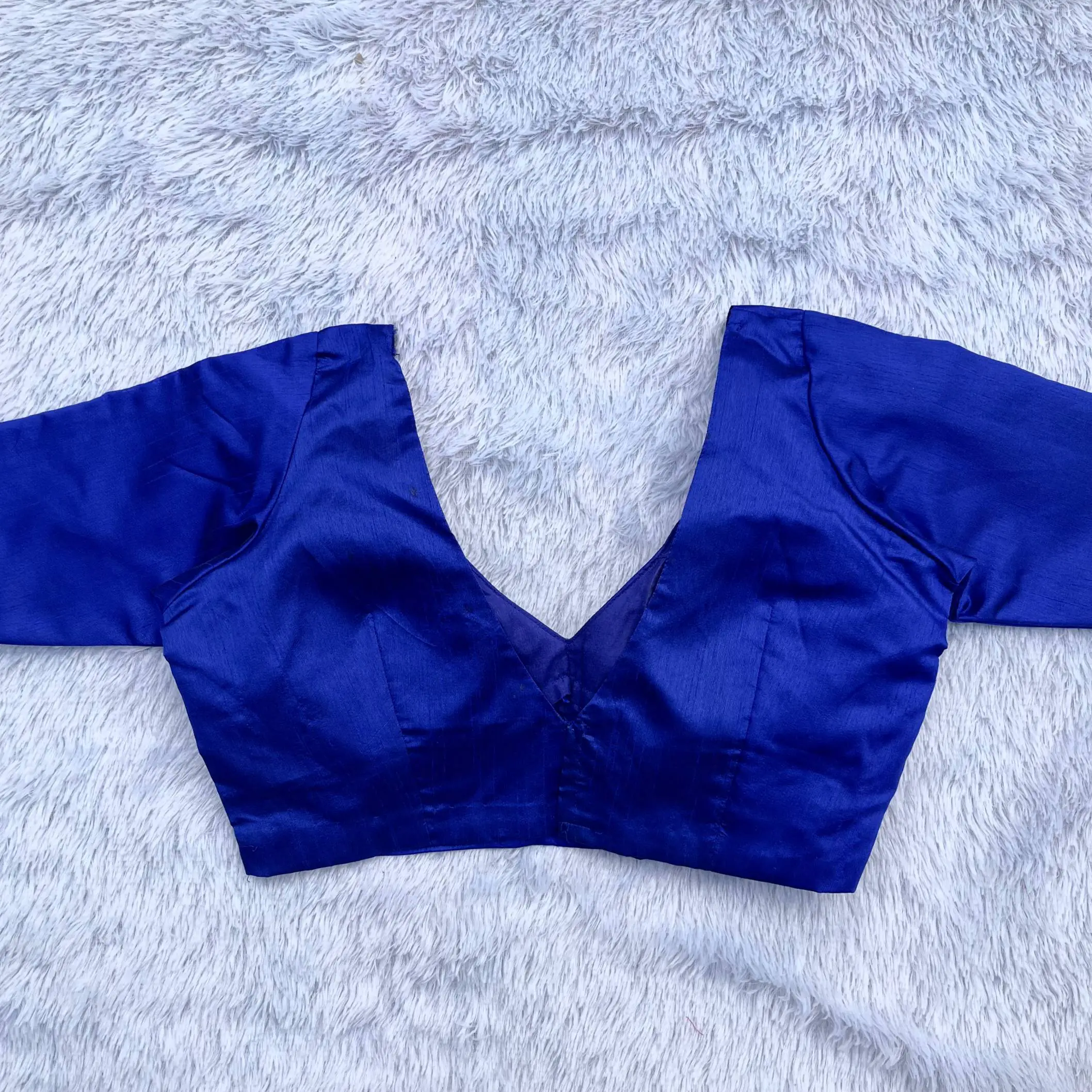 Royal Blue V-Neck SabSachi Blouse