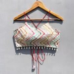 White Multi Mirror Work Criss Cross Blouse