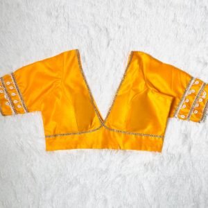 Yellow Navratri Special Silk Blouse