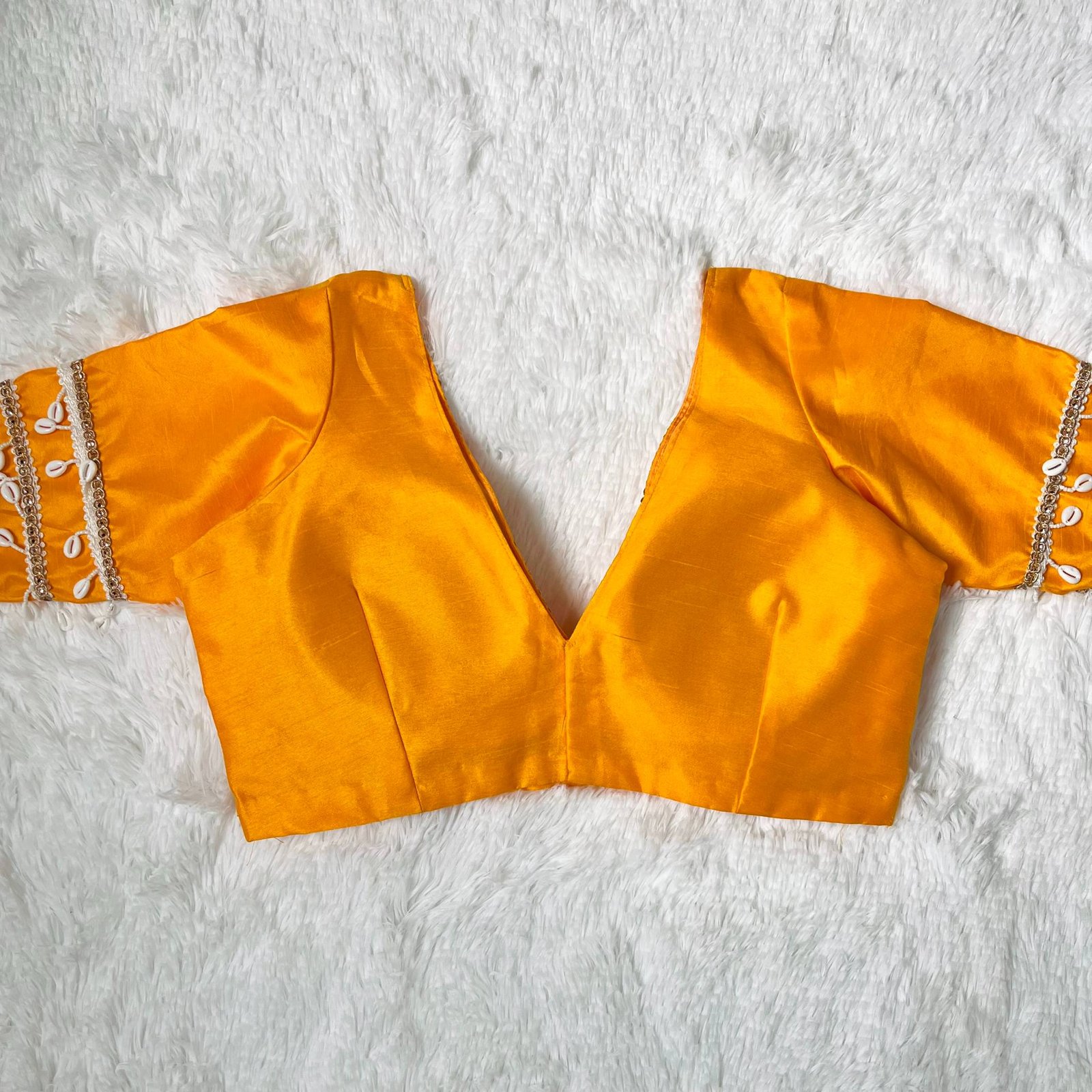 Yellow Navratri Special Silk Blouse