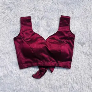 Wine Sweetheart Neck Back Knot Sleeveless Blouse