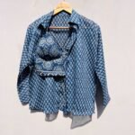 Blue Butti Floral Combo of Shirt and Bralette