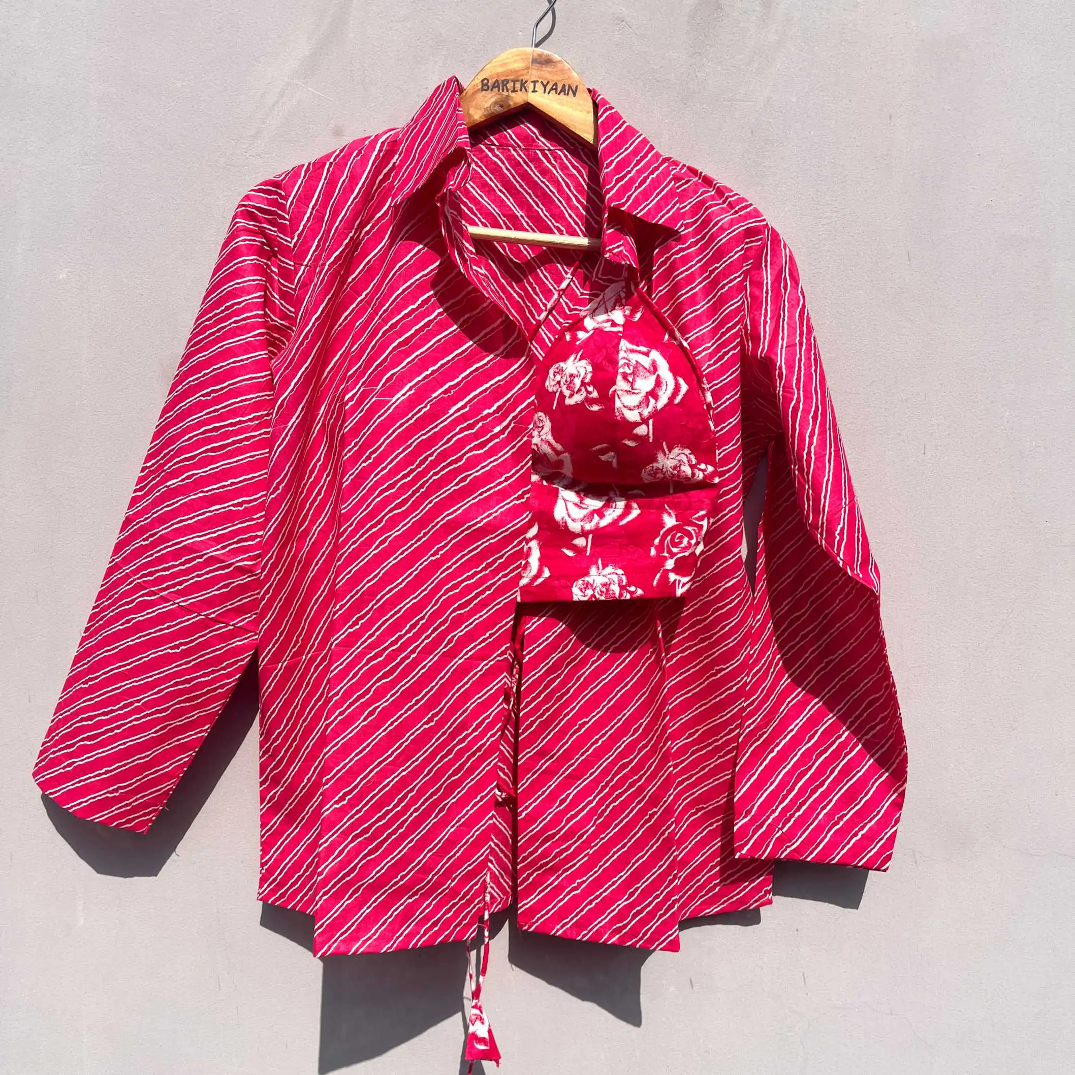 Rose Pink Combo of Shirt and Bralette
