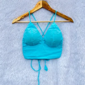 Baby Blue Back Adjustable Cotton Bralette