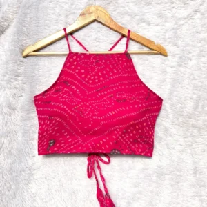 Pink Bnadhej Double Side Wear Designer Criss Cross Top