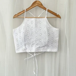 White Hakoba Designer Criss Cross Top