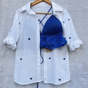 The Blue Heart Set- Combo of Shirt and Bralette