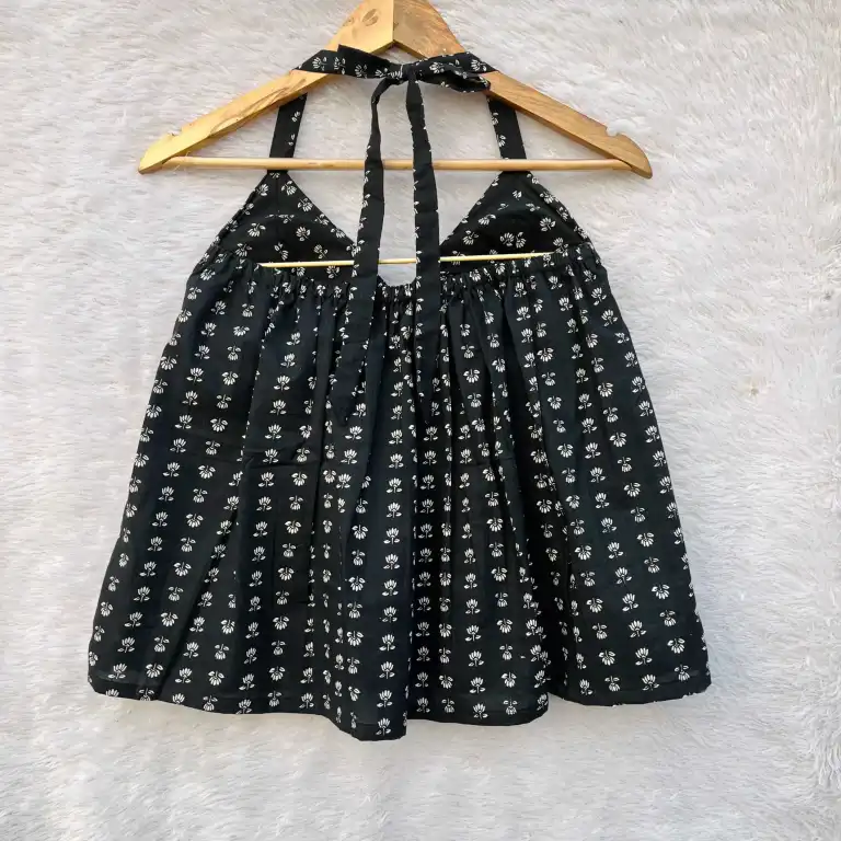 Black lotus Designer Halterneck Cotton Top