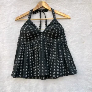 Black lotus Designer Halterneck Cotton Top