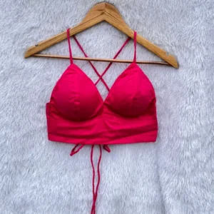 Hot Pink Back Adjustable Cotton Bralette