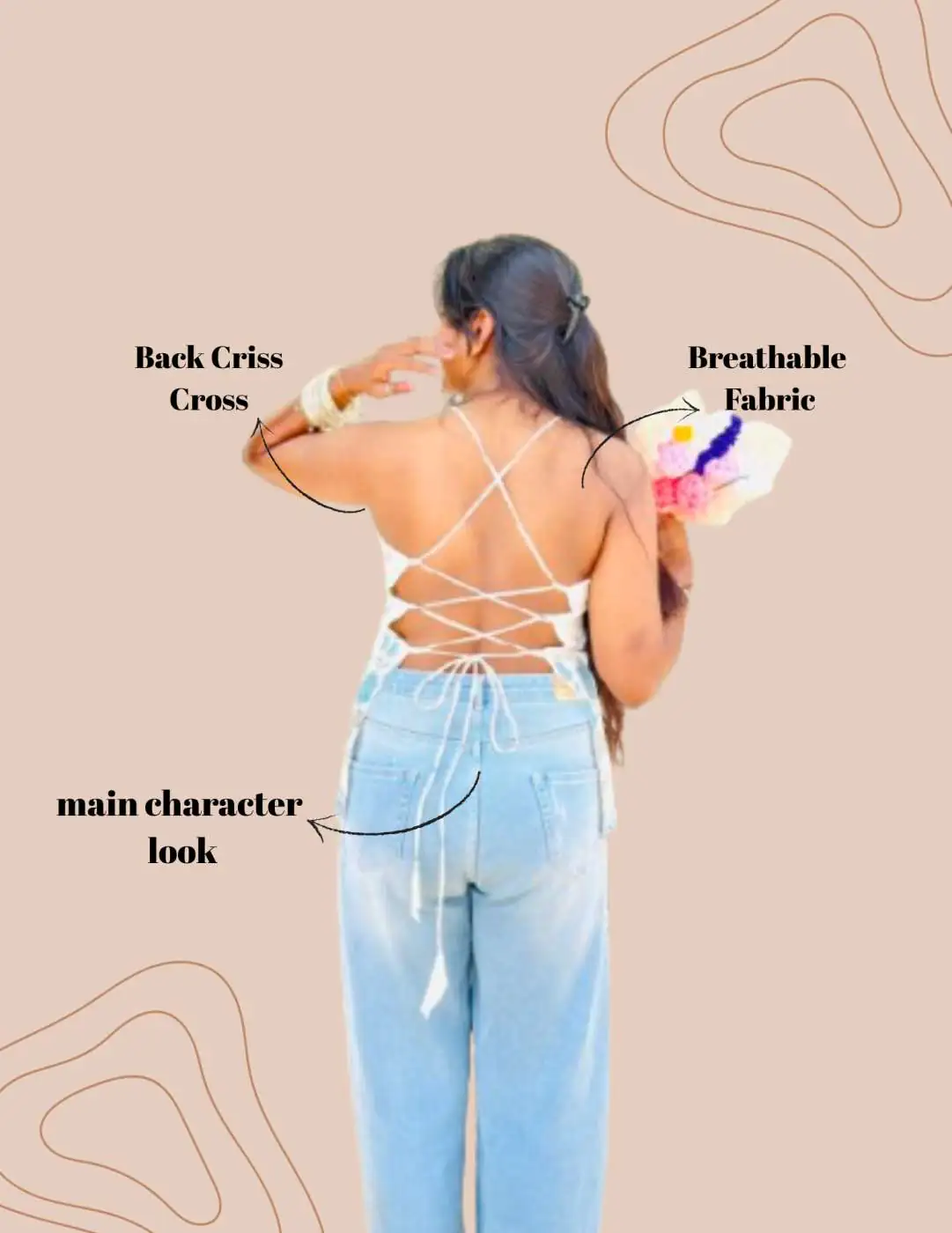 Sheesh - White Halterneck Backless Cotton kurti