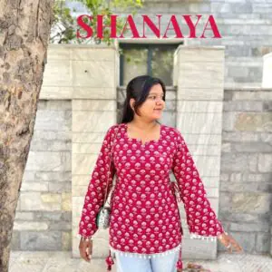 Shanaya - Butti Full Sleeves Side Corset Cotton Kurti
