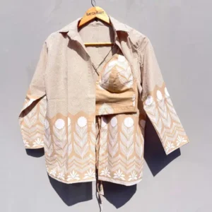 Baby Beige Combo of Shirt and Bralette
