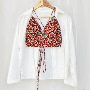 The Brown Kalamkari Combo of Shirt and Bralette