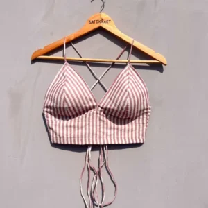 Mauve Geomatric Cotton bralette