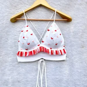 Pink Shanaya Embroidery Cotton Bralette