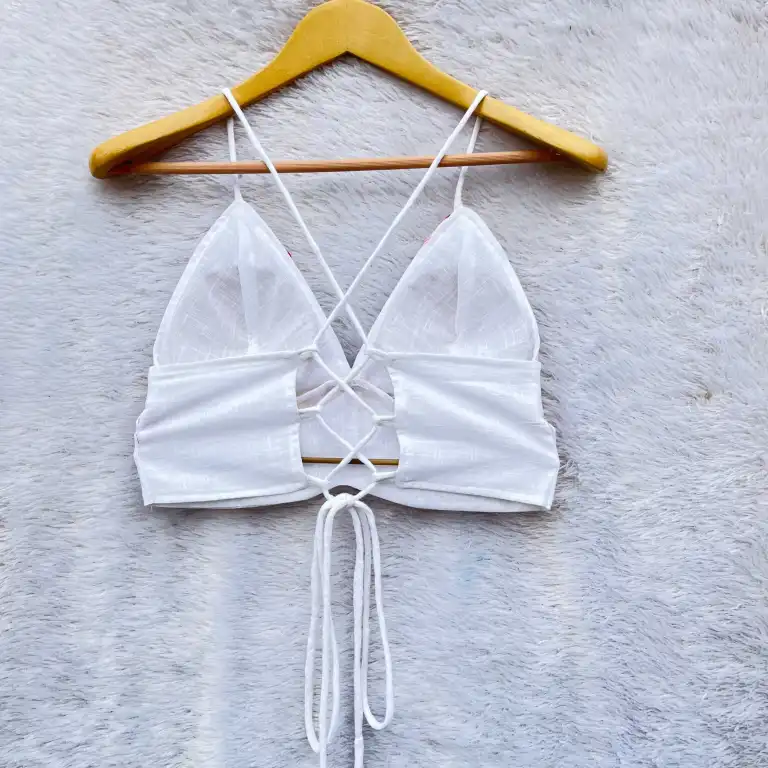Pink Shanaya Embroidery Cotton Bralette