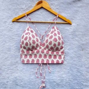 White Butti Cotton Bralette
