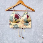 Beige Floral Cotton Bralette