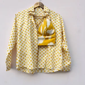 The Yellow Polka Combo of Shirt and Bralette